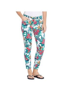 Tommy Bahama Women's Stretch Jungle Floral Tropical Print Skinny Jeans Size 6